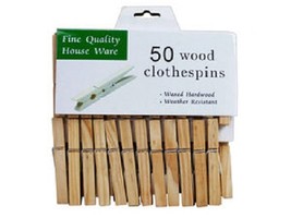 50 Count Waxed Hardwood Clothespins - £1.97 GBP