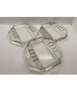 VINTAGE ASHTRAY  CLEAR GLASS 5&quot; MID CENTURY MODERN RETRO Lot Of Three 1 ... - £14.70 GBP