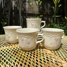 Vintage Pfaltzgraff Tea Rose Cups and Saucers Set of 4 (8 pieces) - $18.37