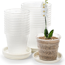 Orchid Pots, 5.5/4.3 Inches Clear Plastic Plant Pot 20 Pack with Holes a... - £21.95 GBP