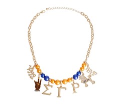 Women Blue Gold Pearl Sigma, Poodle, Letter Charms Gold Plated Fashion N... - £37.76 GBP
