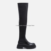 Sexy Women Over The Knee Boots Slim Long boots Female Black Booties Stretch Thig - £79.73 GBP