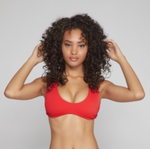 TWO PIECE MAFIA RED RIBBED DIVERSE SPORTY WRAP BIKINI TOP (XXL) $89 NWOT - $35.00