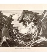 Shipwreck Of Agrippina Victorian Print 1901 Woman History Ephemera Antiq... - $375.77 MXN