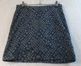 Free People Skirt Womens Size 6 Green Geo Print Cotton Casual Back Zippe... - $22.75