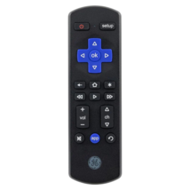 GE 66814 Roku Direct Replacement TV Remote Control in Black IR Easy Setup - $8.96