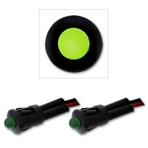 1/4&quot; Green LED Snap-In Dash Switch Indicator Pilot Light Lamp Car Truck Pair - £13.32 GBP