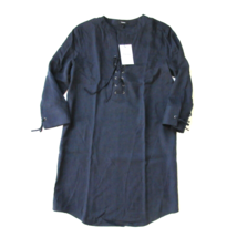 NWT Theory Jullitah in Spring Navy Lightweight Tencel Lace-up Shirt Dress 4 - $61.38