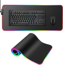 RGB Gaming Mouse Pad , Large Anti-Fray Cloth Led Mousepad with 13 Lighting Modes - £7.75 GBP