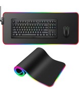 RGB Gaming Mouse Pad , Large Anti-Fray Cloth Led Mousepad with 13 Lighti... - £7.65 GBP
