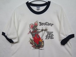 Rare Ed Big Daddy Roth Brother Rat Fink Bike Motorcycle Ringer T Shirt Sz L - £73.40 GBP