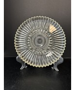 Indiana Glass Vtg Lotus Blossom  Clear Ribbed 5 Part Divided 12&quot; Relish ... - $16.28 CAD