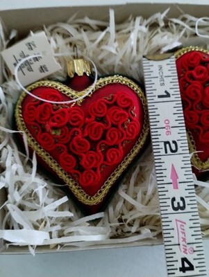 Dillard's Trimmings Vintage Set (2) Hearts Handcrafted Ornament Made in Germany Item image 8