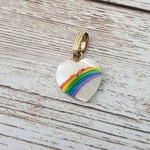 Vintage Pendant - Dainty Heart with Rainbow  - No Chain Included - £10.19 GBP