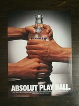Vintage 1995 Absolut Play Ball Vodka Full Page Original Color Ad 1221 - $5.98