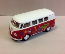 New 5&quot; 1962 Volkswagen Classical Bus W/Decal 1:32 Diecast Love Peace Red USA Sel - $17.96