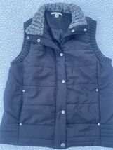 Carolyn Taylor Puffer Vest Women&#39;s Medium Sweater Collar - $249.29 MXN