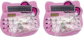 Cute Desk Calculator Cartoon Office Calculator Beauty Rhinestone, Pink - £25.40 GBP