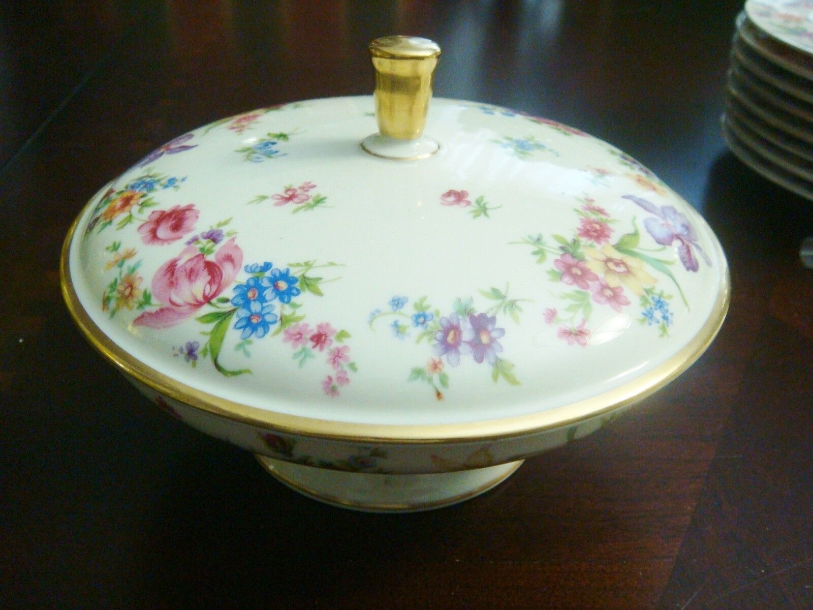 FRITZ THOMAS PORCELAIN- ROSENTHAL (Germany- 1950s covered bowl, 4 1/2" tall[*76] - £75.17 GBP