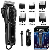 KM-1071 rechargeable hair clipper cordless beard hair trimmer for men Black - $36.50