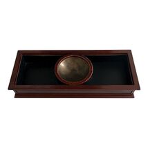 Bombay Company 2005 Wooden Desk Organizer with Brass Emblem Bowl – Mahogany Fini - $22.50