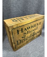 Vintage Sinclair “Hawkeye Sliced Dried Beef” Wooden Advertising Box 11x7... - $49.50