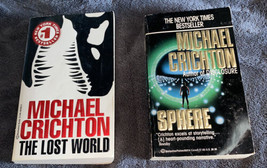 Michael Crichton The Lost World &amp; Sphere Paperback lot of 2 - £6.29 GBP