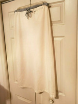 Basic Equipment Womens Large Ivory w/Gray Upper Edge Long Drawstring Waist Skirt - £7.85 GBP