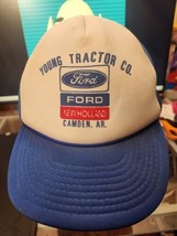 vtg Blue Foam Trucker Hat young tractor company ford new holland camden arkansas - £18.17 GBP