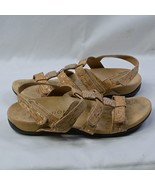 VIONIC Women&#39;s Tan/Gold 44 Amber Bead 3 Ankle Strap Adjust Sandals 8 - £14.96 GBP