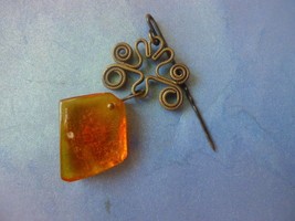 d1 Natural Cognac Honey Baltic Amber cabochon Brooch Pin Vintage Soviet ... - £18.02 GBP