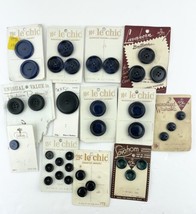 Vintage Button Lot of 35 Blue Black Brown Green - £7.53 GBP