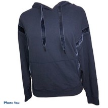 Marc New York Pullover Hoodie Blue Velour Panels Size Small Oversized - £15.26 GBP