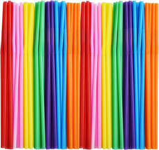 200 PCS Flexible Plastic Drinking Straws, 10.2 Inches Extra Long Colorfu... - $12.45