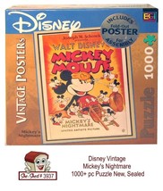 Disney Vintage Mickey&#39;s Nightmare 1000pc Puzzle (NEW, sealed) - $24.95