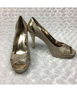 Alfani Open Toed High Heel, w/ Gold Glitter, Womens 8.5M - $10.39
