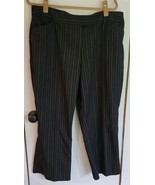 Womens 18W Jones New York Black White Pinstripe Wide Leg Casual Dress Pants - £14.80 GBP