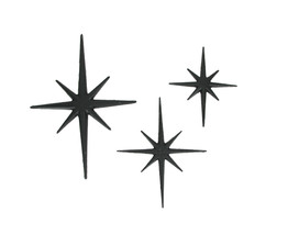 Scratch &amp; Dent Large Set of 3 Black Cast Iron 8 Pointed Stars Wall Hangings - £46.65 GBP