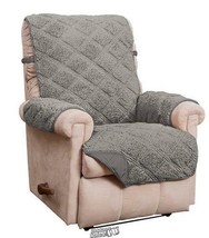 Hudson Sherpa Recliner Slipcover Gray Reversible Polyester Waterproof Sh... - $37.95
