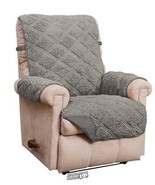 Hudson Sherpa Recliner Slipcover Gray Reversible Polyester Waterproof Sh... - $698.38 MXN