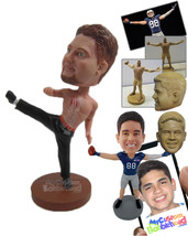 Personalized Bobblehead Flexible Kungfu Master Showing A Bruce Lee Like Kick - S - £72.51 GBP