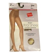 Medium Hanes Premium Control Top Pantyhose Size M Ultra Sheer Nude 2 Pai... - $8.00