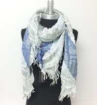 effect diamond yarn Square Scarf w/ solid stripe Soft Wrap shawl NEW Reversible - £6.14 GBP