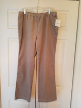 Croft &amp; Barrow Ladies Petite Stretch Elastic Waist Tan Cordory Pants (NEW) - £19.57 GBP