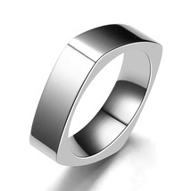 2021 New Punk 6mm Square Stainless Steel Fashion Ring For Men Valentine&#39;s Day Gi - £9.52 GBP