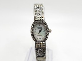 Gruen Diamond Watch Womens New Battery Silver Tone MOP Dial 17mm - £16.53 GBP