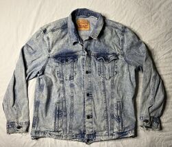 Vintage Y2K Levi&#39;s Denim Trucker Jacket No Size Tag Blue Retro Faded Dis... - $40.00
