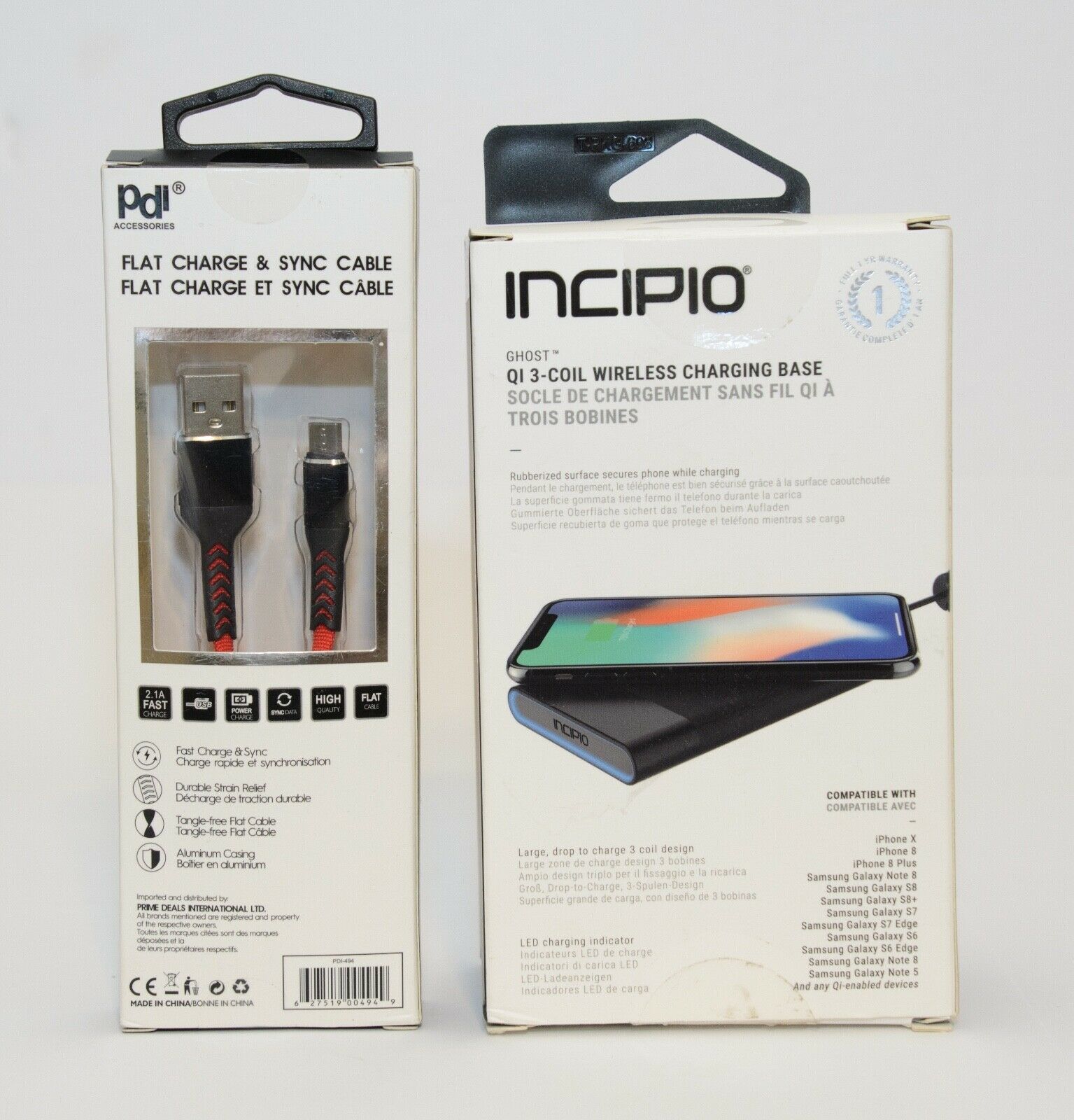 Incipio Ghost QI 3-coil Wireless Charging Base And One Flat Charge & Sync Cable - $21.78
