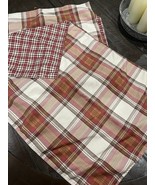 Eddie Bauer Home Edgewood Collection King Shams Two Microfiber Red Tan C... - $24.74