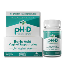 pH-D Feminine Health, Boric Acid Vaginal Suppositories 24 ct Exp 11/2025 - £17.57 GBP